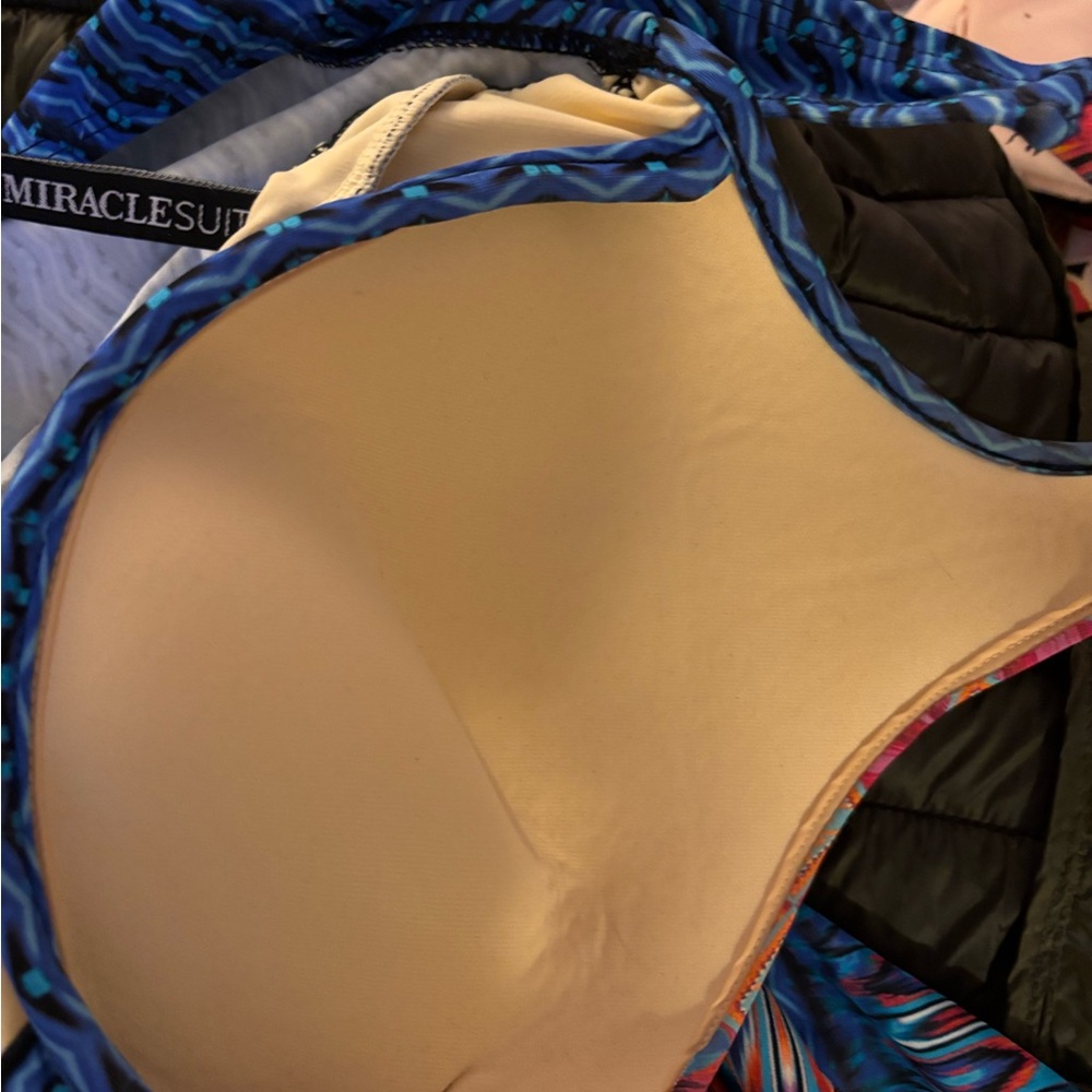 Miraclesuit Blue and Teal Patterned One-Piece Swimsuit - Picture 8 of 8